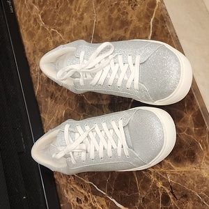 Isaac Mizrahi Live shimmer bling lace up shoes